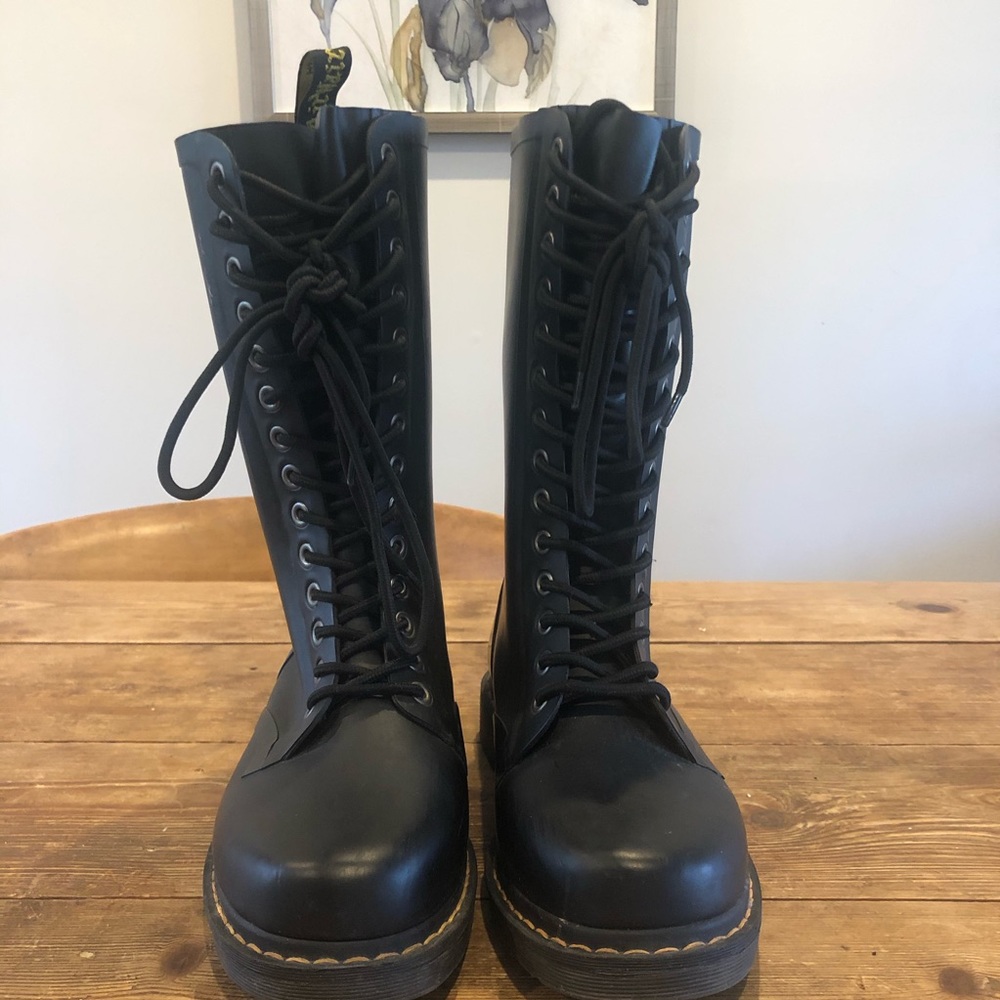 Dr.Marten rubber rain combat boots tall - Picture 7 of 8